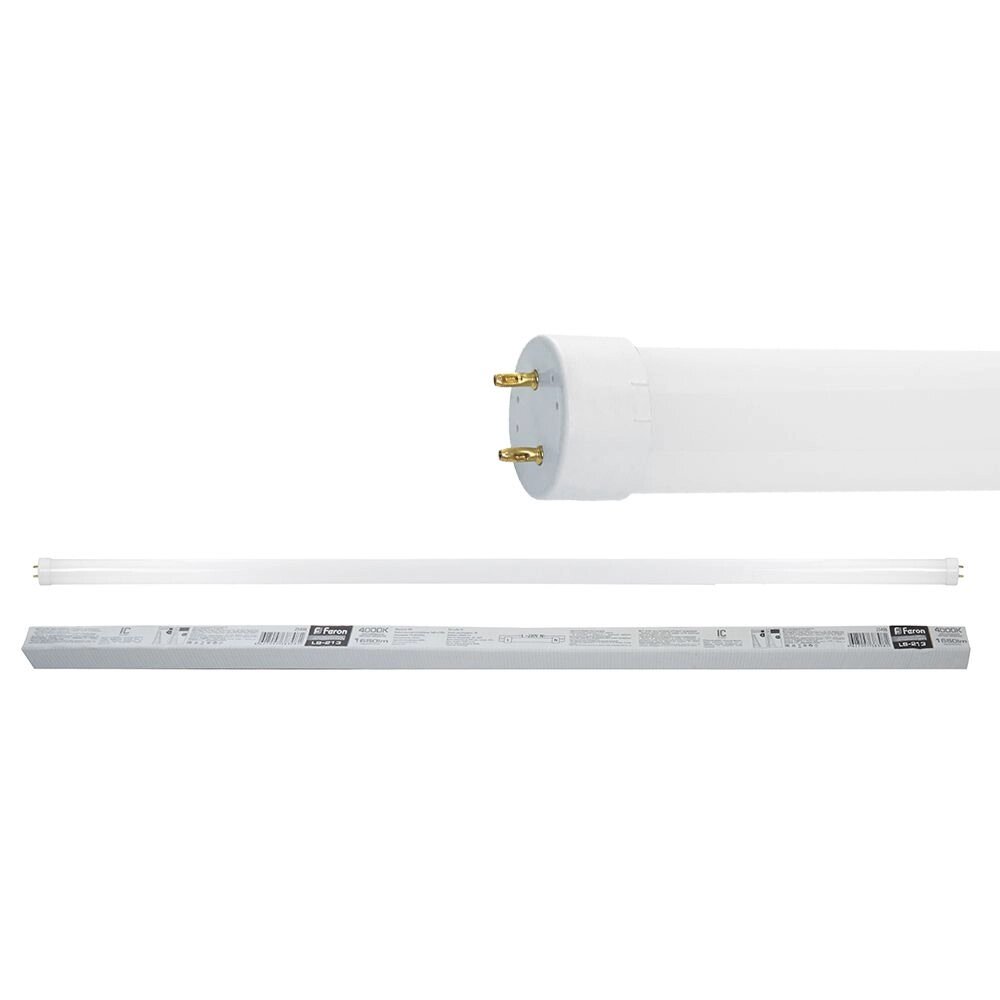 Лампа светодиодная FERON LB-213, T8 (линейная двухцокольная), 18W 175-265V G13 4000К (белый), рассеиватель матовый от компании ФЕРОСВЕТ ( FEROSVET) - фото 1