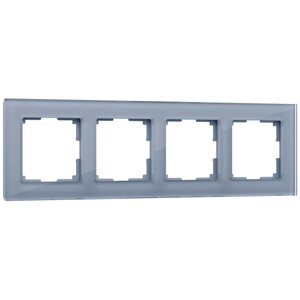 Рамка на 4 поста (серый, стекло) W0041115