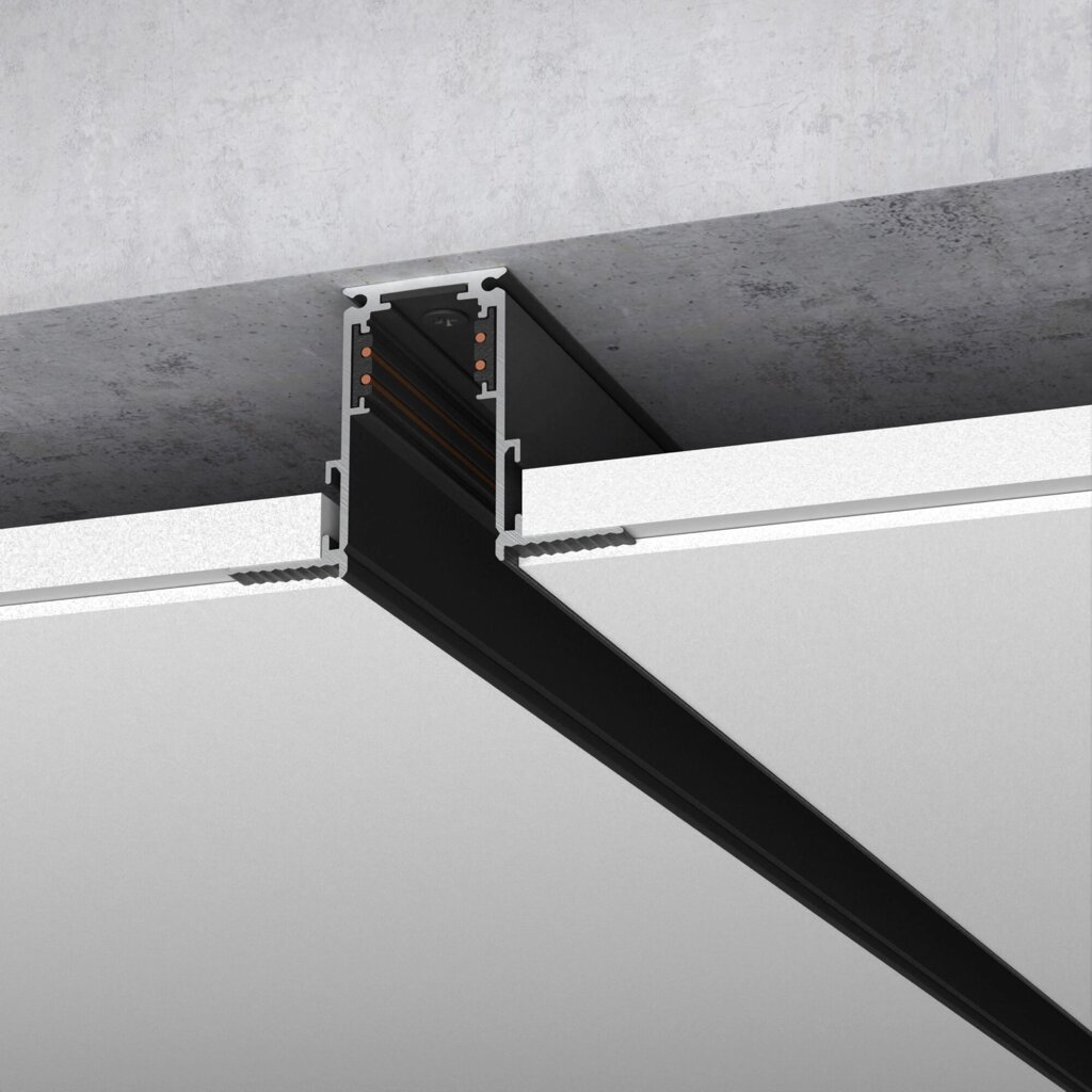 Шинопровод встраиваемый черный 1 м Slim Magnetic 85086/00 от компании ФЕРОСВЕТ ( FEROSVET) - фото 1