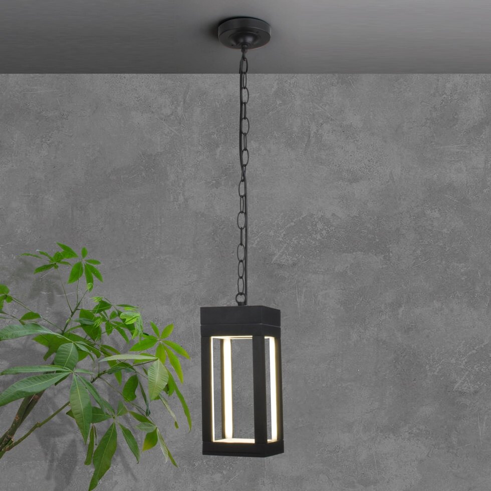 Уличный подвесной светодиодный светильник Frame LED IP54 1528 TECHNO LED черный ##от компании## ФЕРОСВЕТ - ##фото## 1