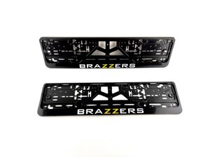 Номерные рамки с надписью "BRAZZERS"Комплект 2 шт)