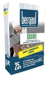 Клей серый для крупноформатных и тяжелых плит Granit 25 кг Bergauf