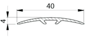 Порог одноуровневый 40 мм под дюбель (со скрытым креплением) Бук, бук натуральный, бук белый, венге, дуб беленый, 1,8 м