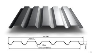 Профнастил С-44 цинк 0,8 мм