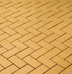 Тротуарная плитка Кирпичик 100х200х55 жёлтая