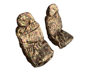 Грязезащитные чехлы на передние сиденья (2 шт + мешок) КАМУФЛЯЖ с утяжкой