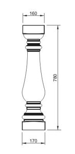 Балясина Вландо , БЛ-00.780, Высота 780 мм, архитектурный бетон