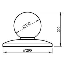 Шар на пьедестале D=160 мм Вландо , ШР-00.160/сб, х160х200 мм (ШхВ), архитектурный бетон