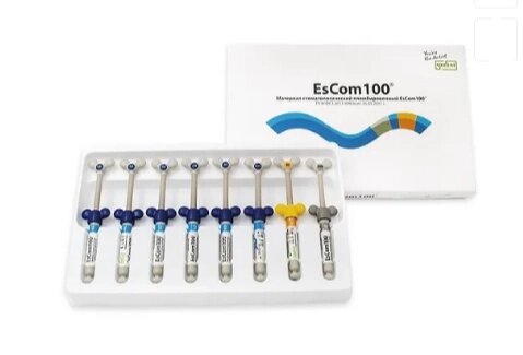 ЭсКом 100 Кит, EsCom 100 Kit, набор(8шпр.х4г.А1,2хА2, 2хА3, А3.5, В2, OA3)наногибр.композит, Spident от компании Алтай СПб - фото 1