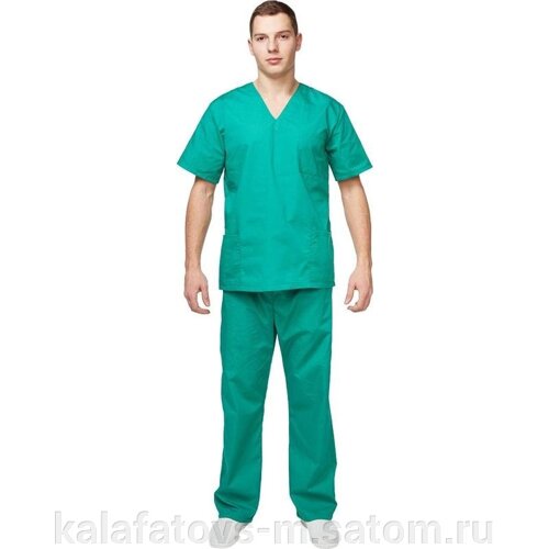 Мужской медицинский костюм "Хирург" Зеленый