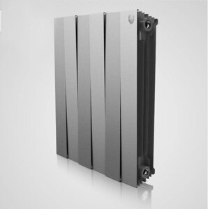 Биметаллический дизайн-радиатор PIANOFORTE Silver Satin (серебристый) 12 секц.