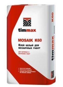 Клей белый для мозаичных работ Timmax Mosaik K60, мешок 20 кг