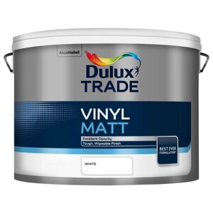 Водно - дисперсионная латексная краска для стен и потолков Dulux Vinyl Matt, ведро 10 л
