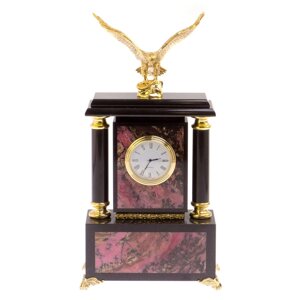 Часы "Орел" камень родонит / часы декоративные / кварцевые часы / интерьерные часы / подарочные часы