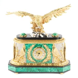 Эксклюзивные часы "Орел" малахит в подарочной коробке Златоуст