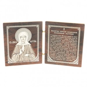Икона складная "Св. Матрона Московская" камень обсидиан 122997