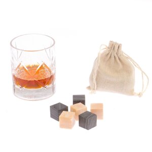 Камни для охлаждения виски 6 кубиков из мрамора в подарок мужчине
