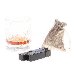 Камни для виски 9 кубиков из обсидиана / Лед многоразовый для охлаждения напитков/ Кубики для виски, пива, коньяка