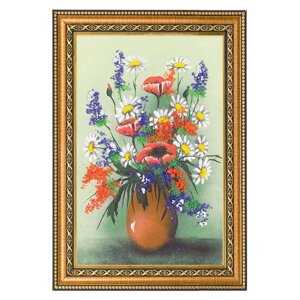 Картина с рисунком из камня "Натюрморт полевые цветы" багет 24х34 см 112660