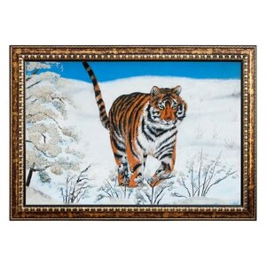 Картина "Тигр" багет 46х66 см, каменная крошка 111562