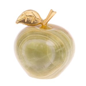 Настольный сувенир "Яблоко" оникс зелено-коричневый 3,9х5,2 см (1,5)