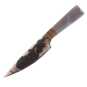 Нож каменный из обсидиана рукоять агат 24х4х2 см 126788