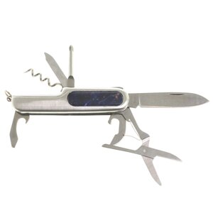 Нож мультитул складной 7 в 1 с камнем содалит / Туристический нож / Перочинный ножик / Многофункциональный нож /