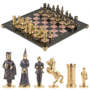 Шахматы "Камелот" бронза, креноид и змеевика 40х40 см 118065