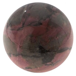 Шар из родонита 7,5 см / шар декоративный / шар для медитаций / каменный шарик / сувенир из камня