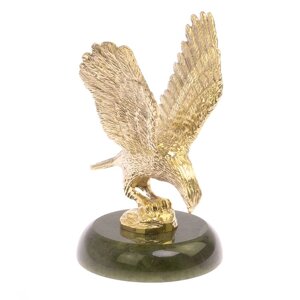 Статуэтка из бронзы "Орёл на нефрите"бронзовая статуэтка / декоративная фигурка / подарок из камня