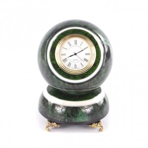 Сувенирные часы "Шар Антистресс" камень змеевик 10 см 121385