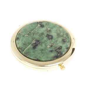 Зеркало круглое из камня офит цвет золото 127184