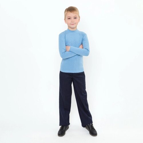 Брюки для мальчика, цвет темно-синий, рост 134 см (34)