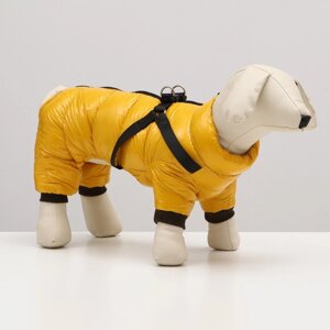 Комбинезон для собак со шлейкой "Моден", размер 20 (ДС 43, ОГ 56, ОШ 41 см), жёлтый