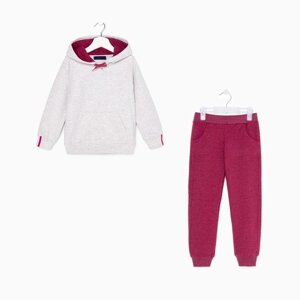 Костюм детский (толстовка, брюки), цвет серый/красный МИКС, рост 104 см (4)