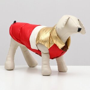 Куртка для собак с утяжкой размер 10 (ДС 25, ОГ 34, ОШ 24), золото-красная