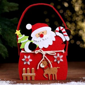 Новогодняя корзинка для декора «Дед Мороз» 14 6 19 см