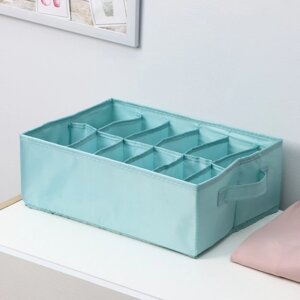 Органайзер для хранения белья «Комфорт», 12 отделений, 352413 см, цвет бирюзовый