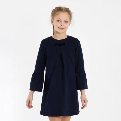 Платье "Школа-2" для девочки, цвет т. синий, рост 146 см (72)