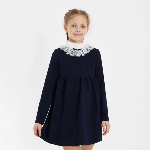 Платье "Школа-3" для девочки, цвет т. синий, рост 152 см (76)