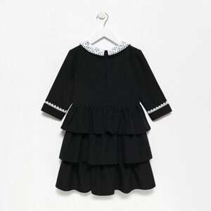 Платье школьное для девочек, цвет чёрный, рост 122 см
