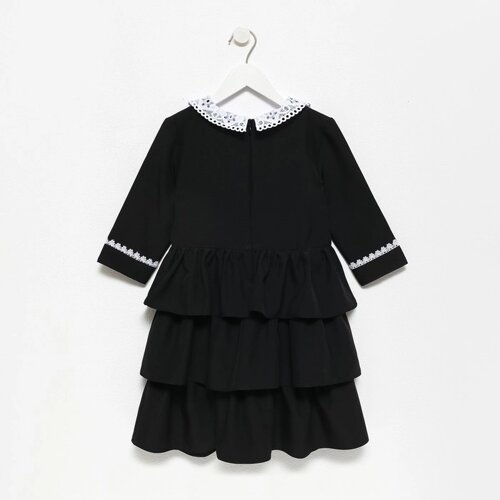 Платье школьное для девочек, цвет чёрный, рост 128 см