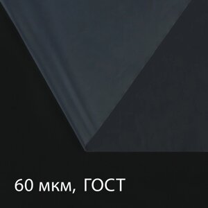 Плёнка полиэтиленовая, толщина 60 мкм, 5 3 м, рукав (1,5 м 2), прозрачная, 1 сорт, ГОСТ 10354-82