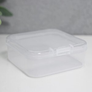 Шкатулка пластик для мелочей "Квадрат" прозрачная 2х5,5х5,5 см (12 шт)