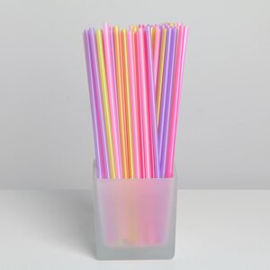 Трубочки одноразовые для напитков, 0,521 см, 100 шт, цвет микс