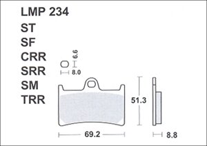 Колодки дискового тормоза AP Racing LMP234 SM (FDB605 / FA168 / FA252)