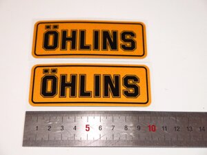 Наклейки для амортизатора Ohlins пара 10см оранжевые