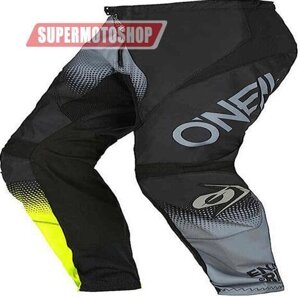 Штаны кроссовые Oneal Element Racewear чёрный/серый/салатовый 38