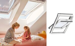 Пластиковое мансардное окно VELUX WhiteLine Классика модель GGU 0068 с двухкамерным стеклопакетом