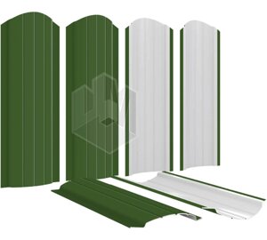 Штакетник металлический Полукруглый 110мм RAL6002 Зеленый лист